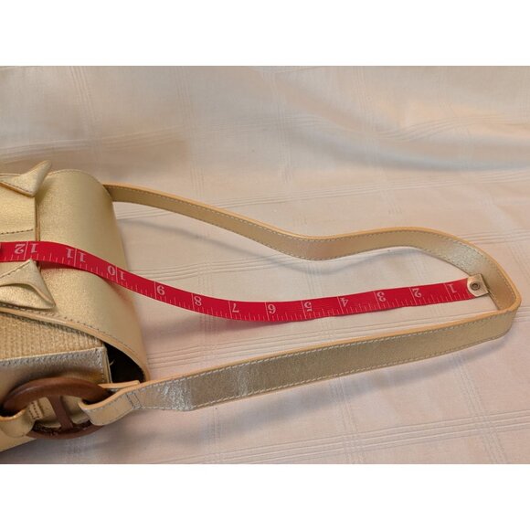 Cat Theme Gold Shoulder Bag W/ Whisker & Tail Detail Faux Leather Purse Unique - Picture 7 of 13